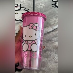 Hello Kitty Pink Tumbler with Rhinestone Lid